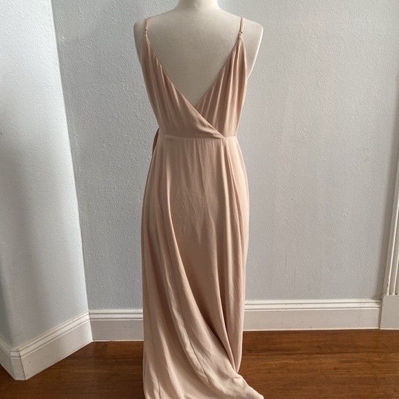 WAYF Chiffon Pink Wrap Bridesmaid Maxi Dress‎ Size S - Picture 6 of 10